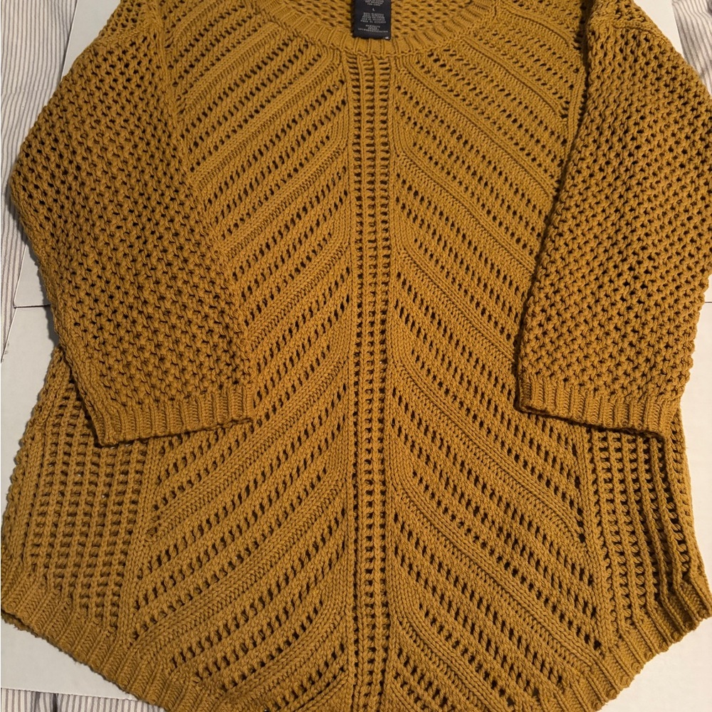 Chelsea & Theodore Mustard Crew Neck Sweater